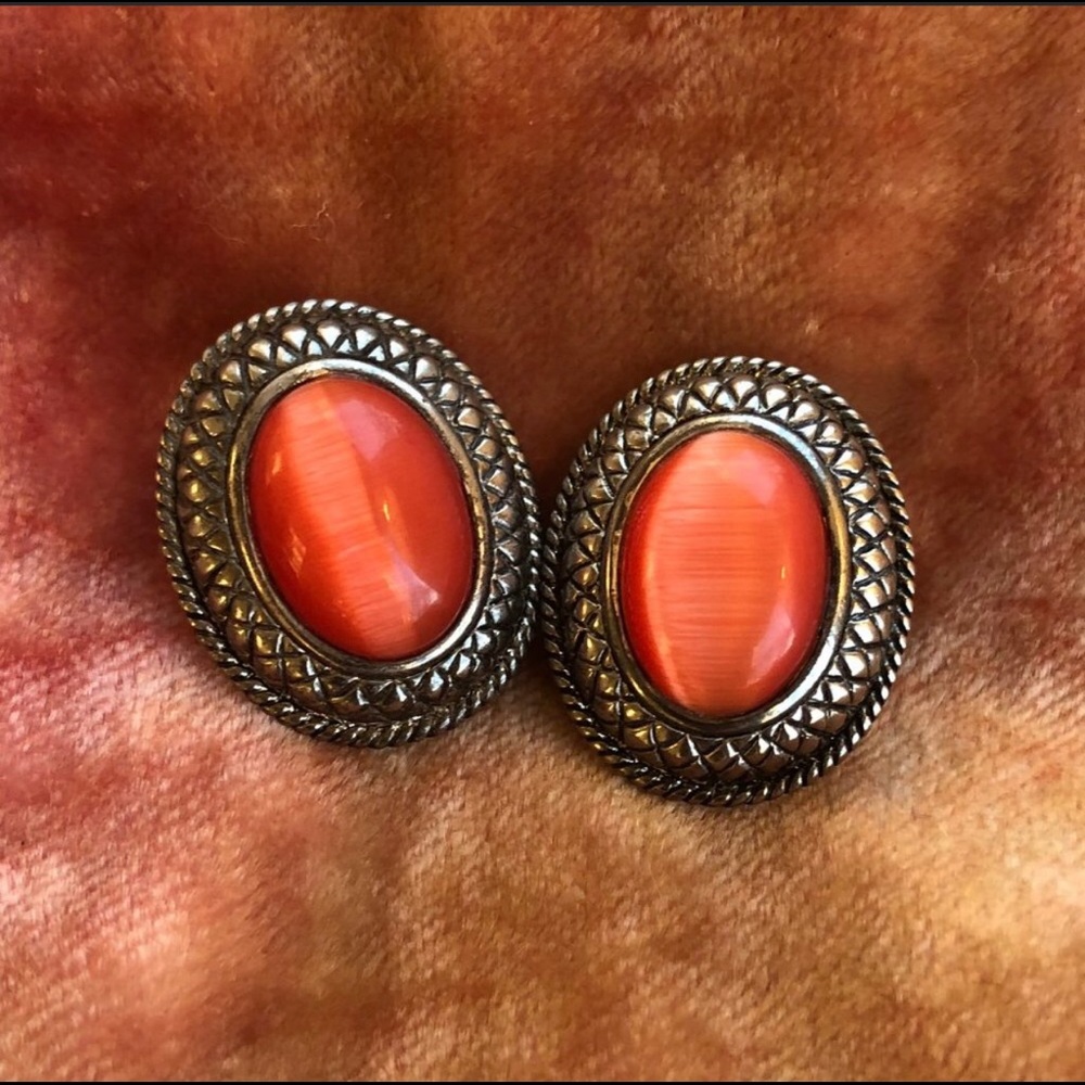 Vintage Tigers Eye Clip Ons 🐅
